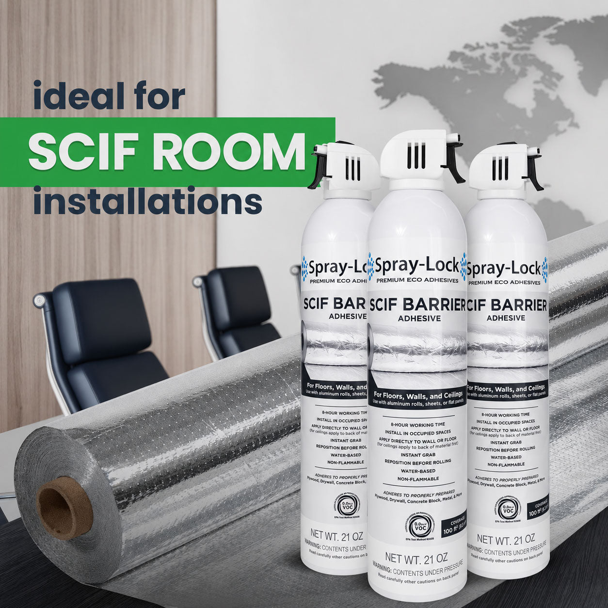 Spray adhesive that is ideal for SCIF room installations