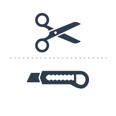 Scissors and knife for radiant barrier installation