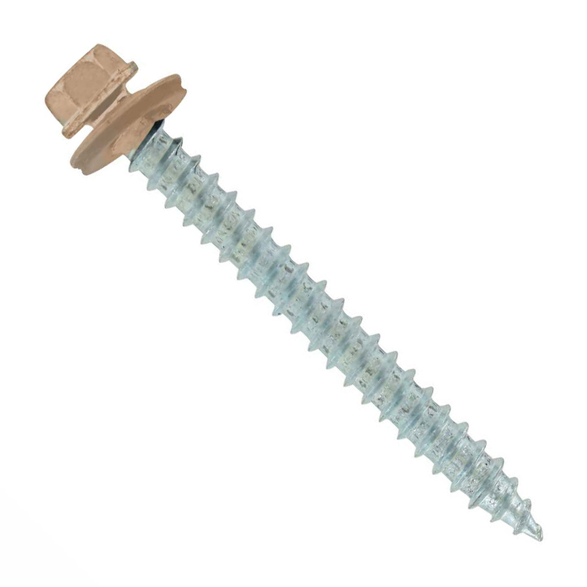 #14 x 212 inch #14 Type 17 Woodbinder Metal Roofing Screw Tan Pkg 250