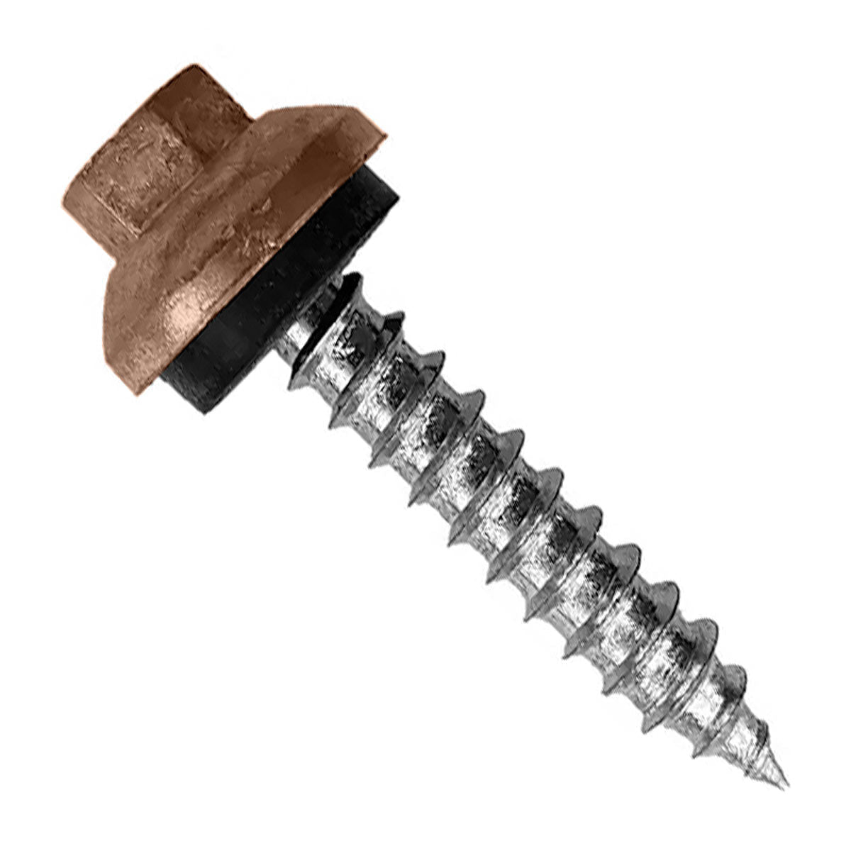 #14 X 112 inch ZXL Tapping Woodbinder Metal Roofing Screw Brown Pkg 250