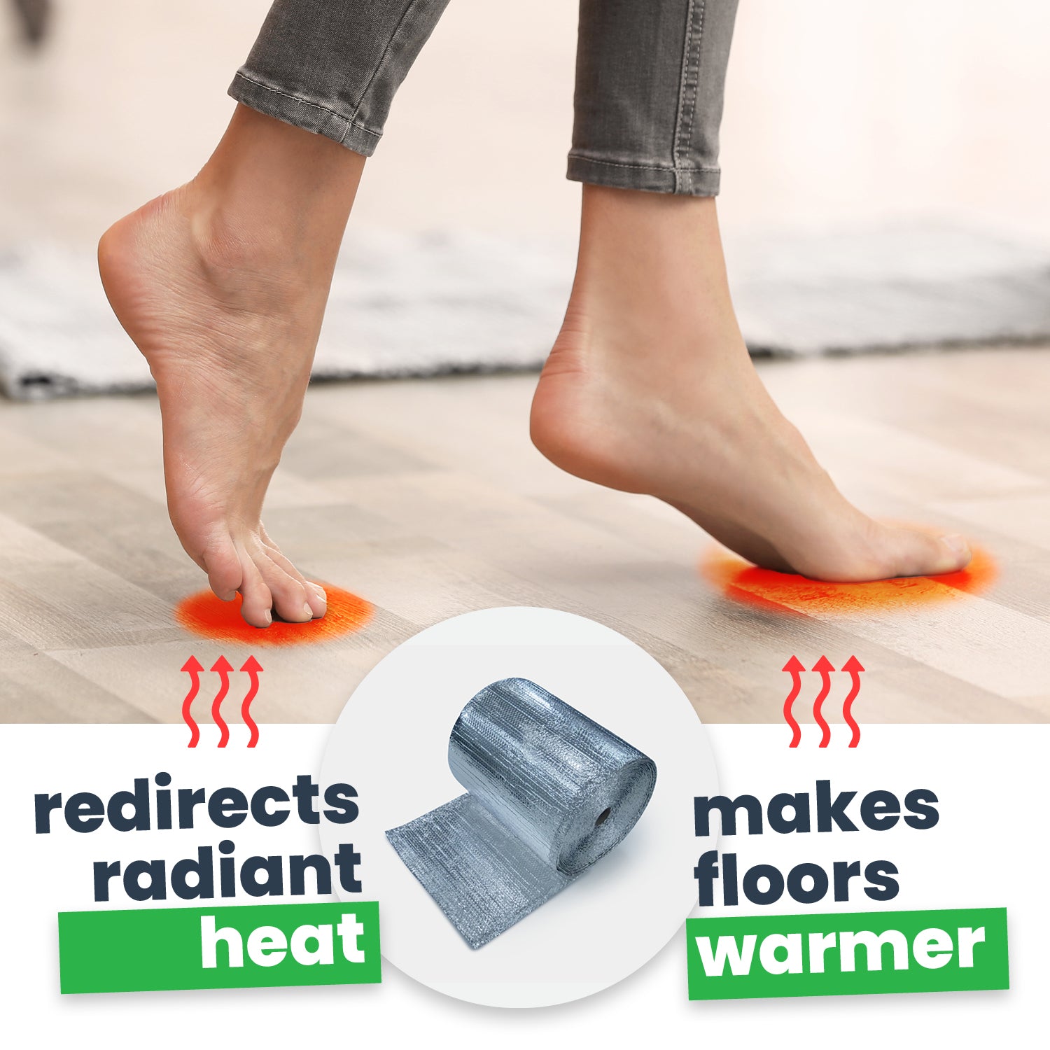 Floor Joist Insulation. redirects radiant heat, make floors warmer