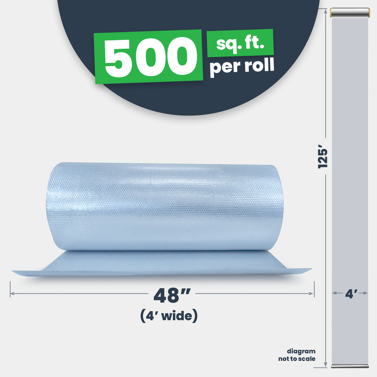 InfraStop® 72 x 125' Square Edge White Single Bubble Reflective Foil InfraStop® 72 x 125' Square Edge White Single Bubble Reflective Foil