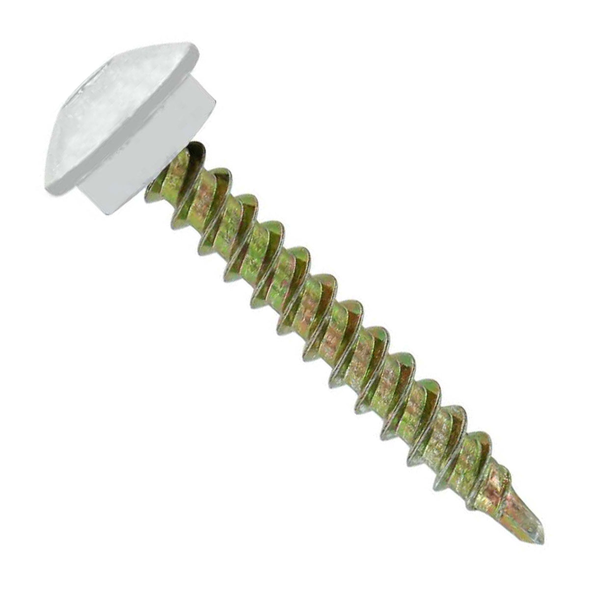 #10 x 112 inch Eclipse Woodbinder Metal Roofing Screw Bright White Pkg 250
