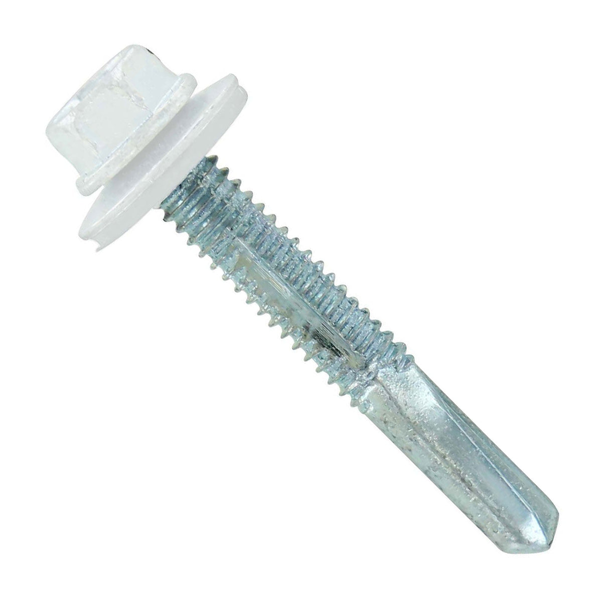 #1224 x 112 inch HG Steelbinder Metal Roofing Screw Bright White Pkg 250