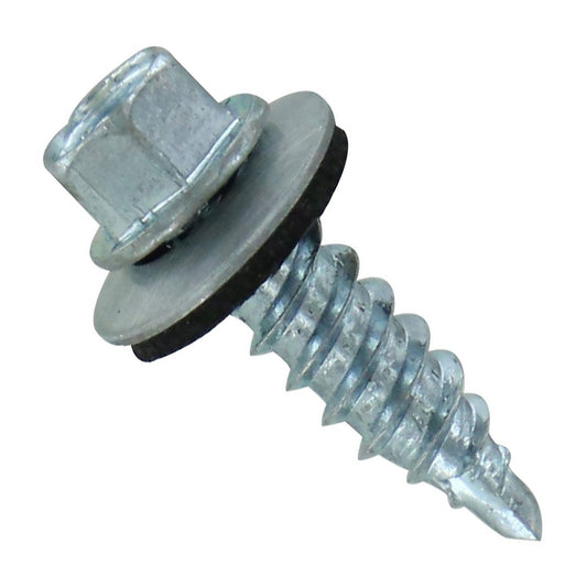 #12 x 34 inch Kwikseal Woodbinder Metal Roofing Stitch Screw Galvanized Pkg 250 image 1 of 2