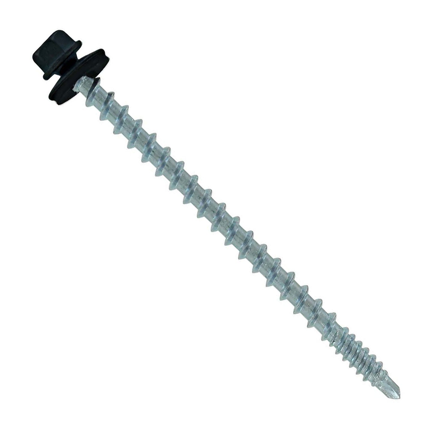 #10 X 3 inch Kwikseal Woodbinder Metal Roofing Screw Black Pkg 250