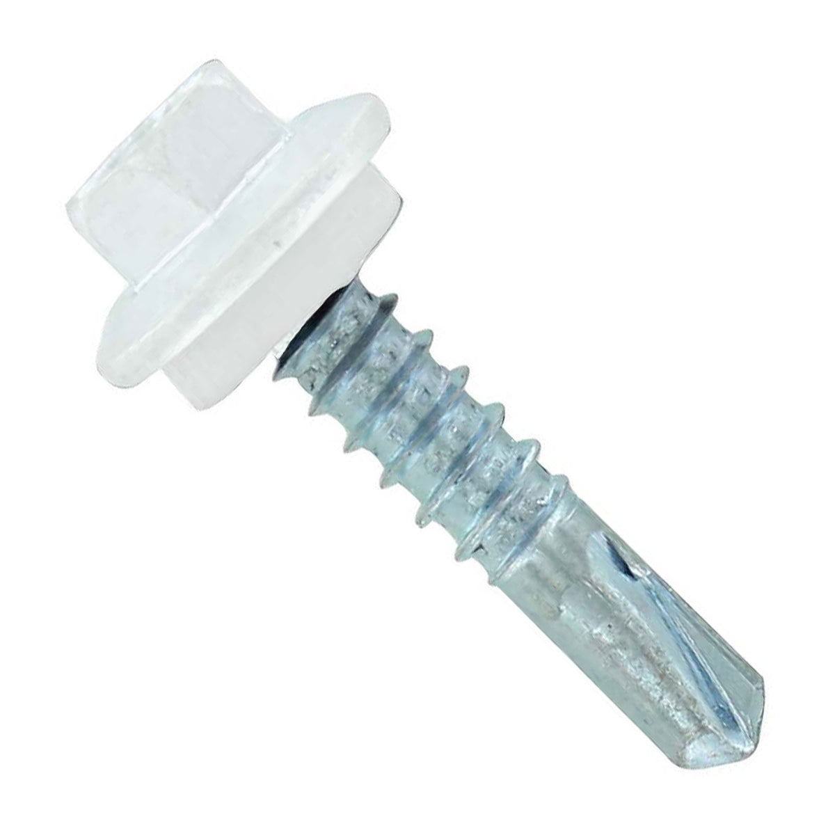#12 X 1 inch Maxx Steelbinder Metal Roofing Screw Bright White Pkg 250