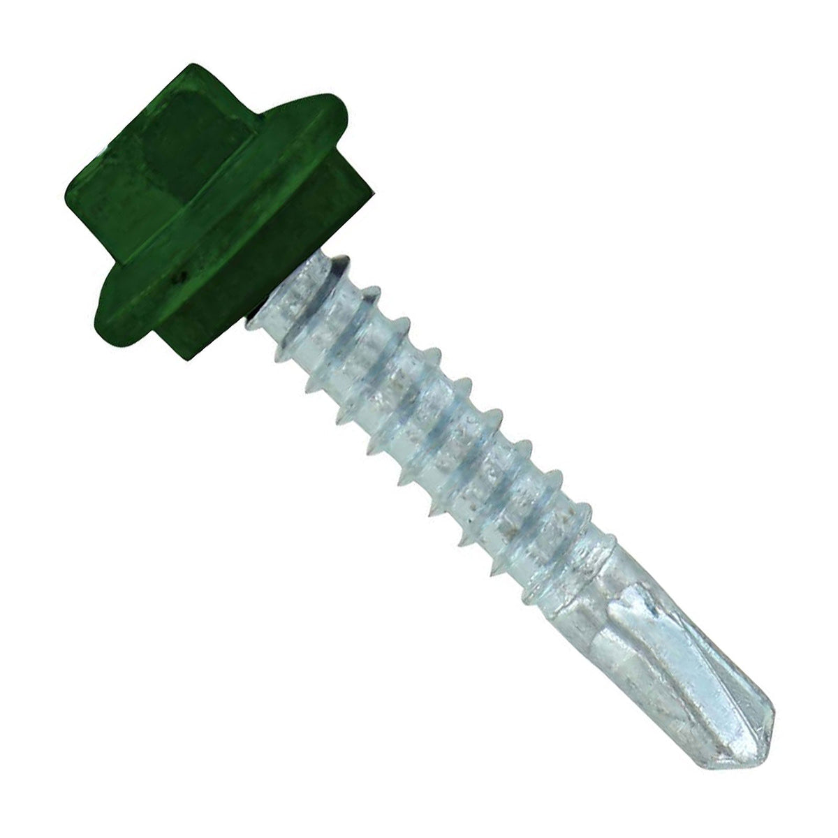 #12 X 114 inch Maxx Steelbinder Metal Roofing Screw Forest Green Pkg 250
