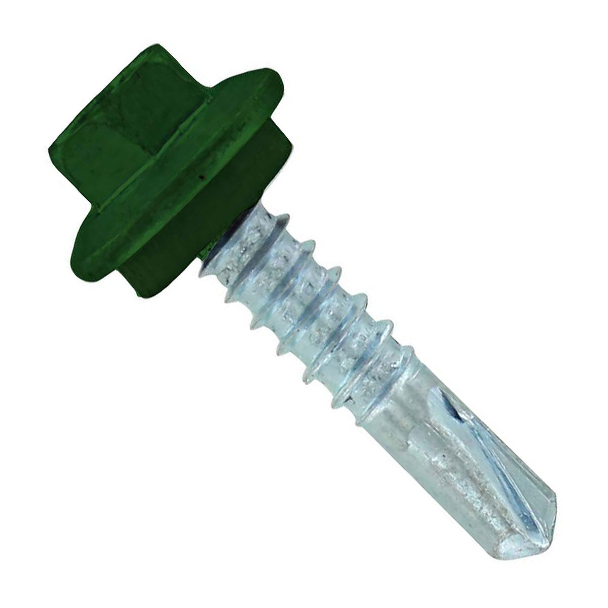 #12 X 1 inch Maxx Steelbinder Metal Roofing Screw Forest Green Pkg 250