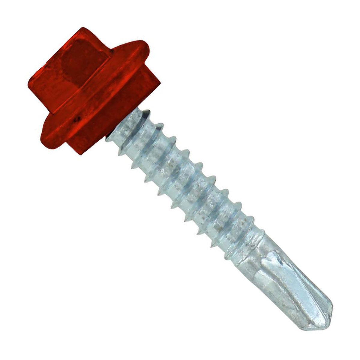 #12 X 114 inch Maxx Steelbinder Metal Roofing Screw Rustic Red Pkg 250