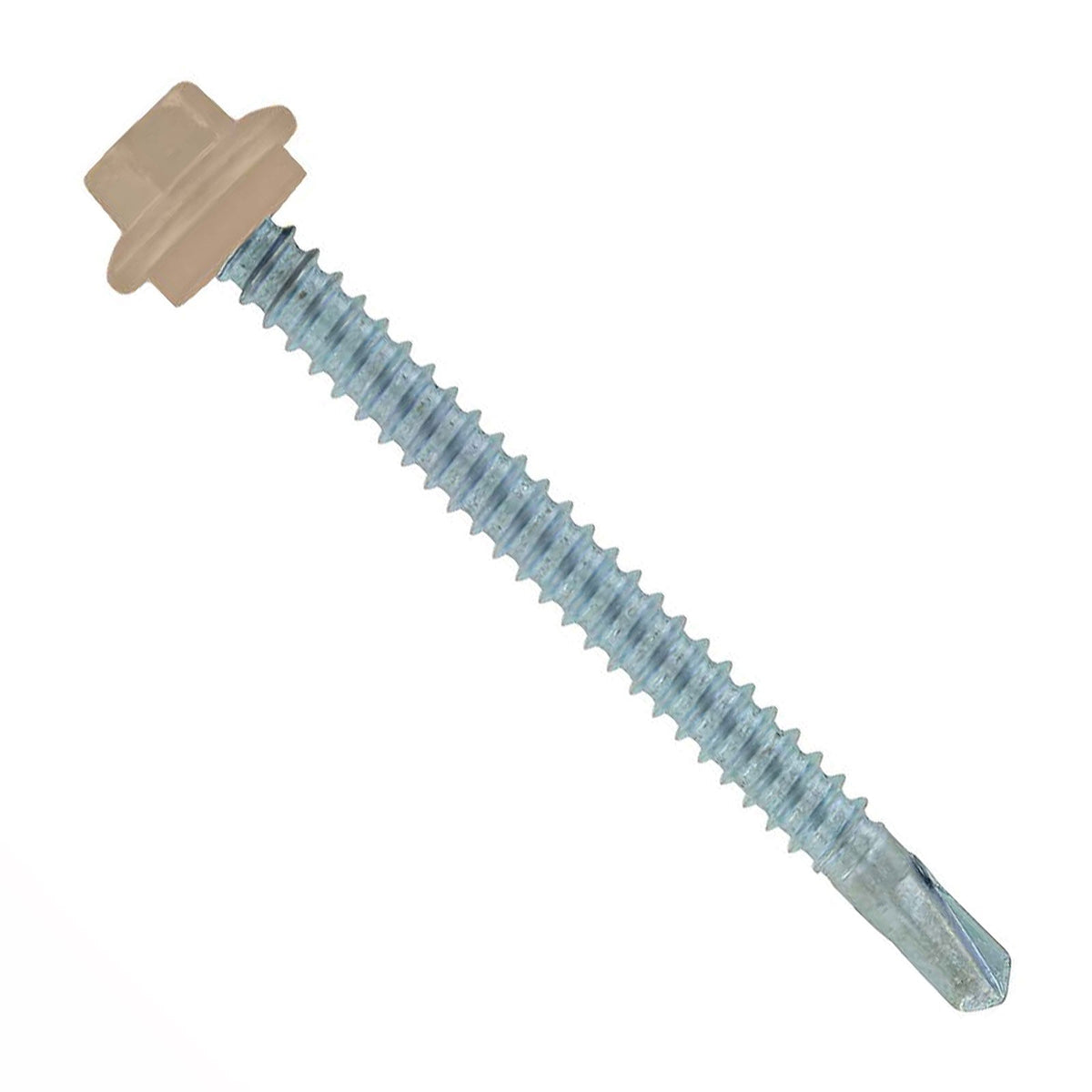 #12 x 212 inch Maxx Steelbinder Metal Roofing Screw Tan Pkg 250