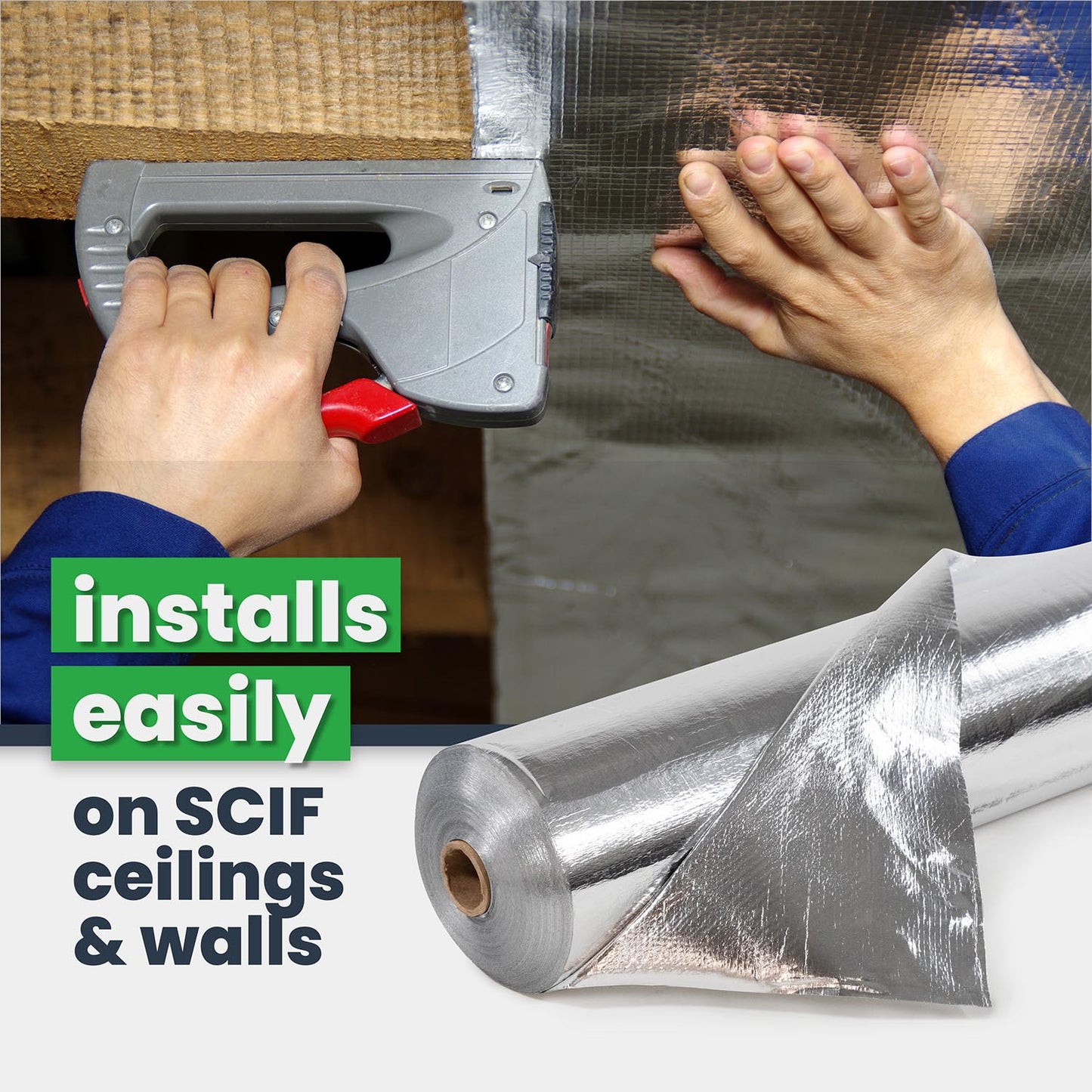 SCIF material installs easily on SCIF walls and ceilings