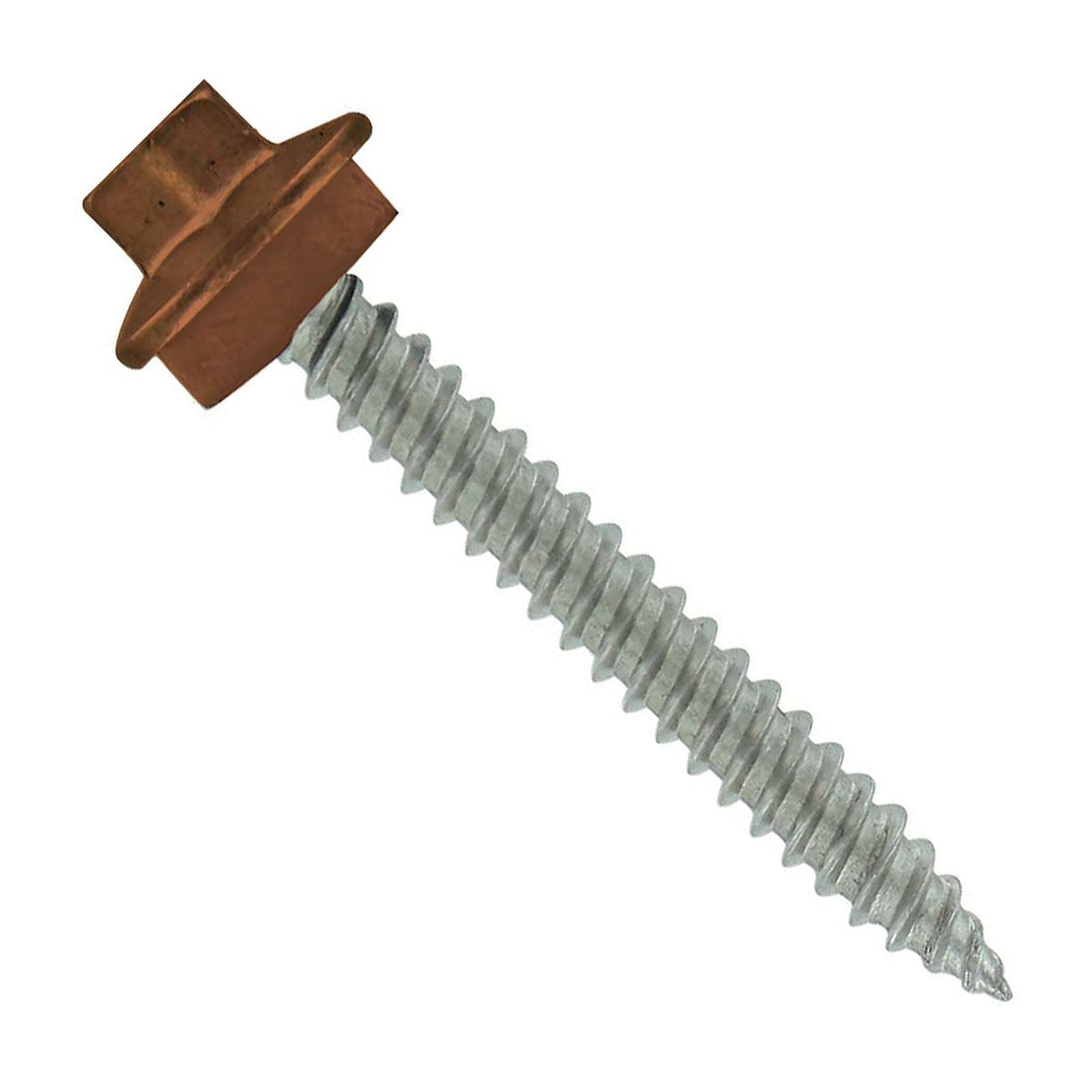 #10 x 112 inch SS Woodbinder Metal Roofing Screw Brown Pkg 250