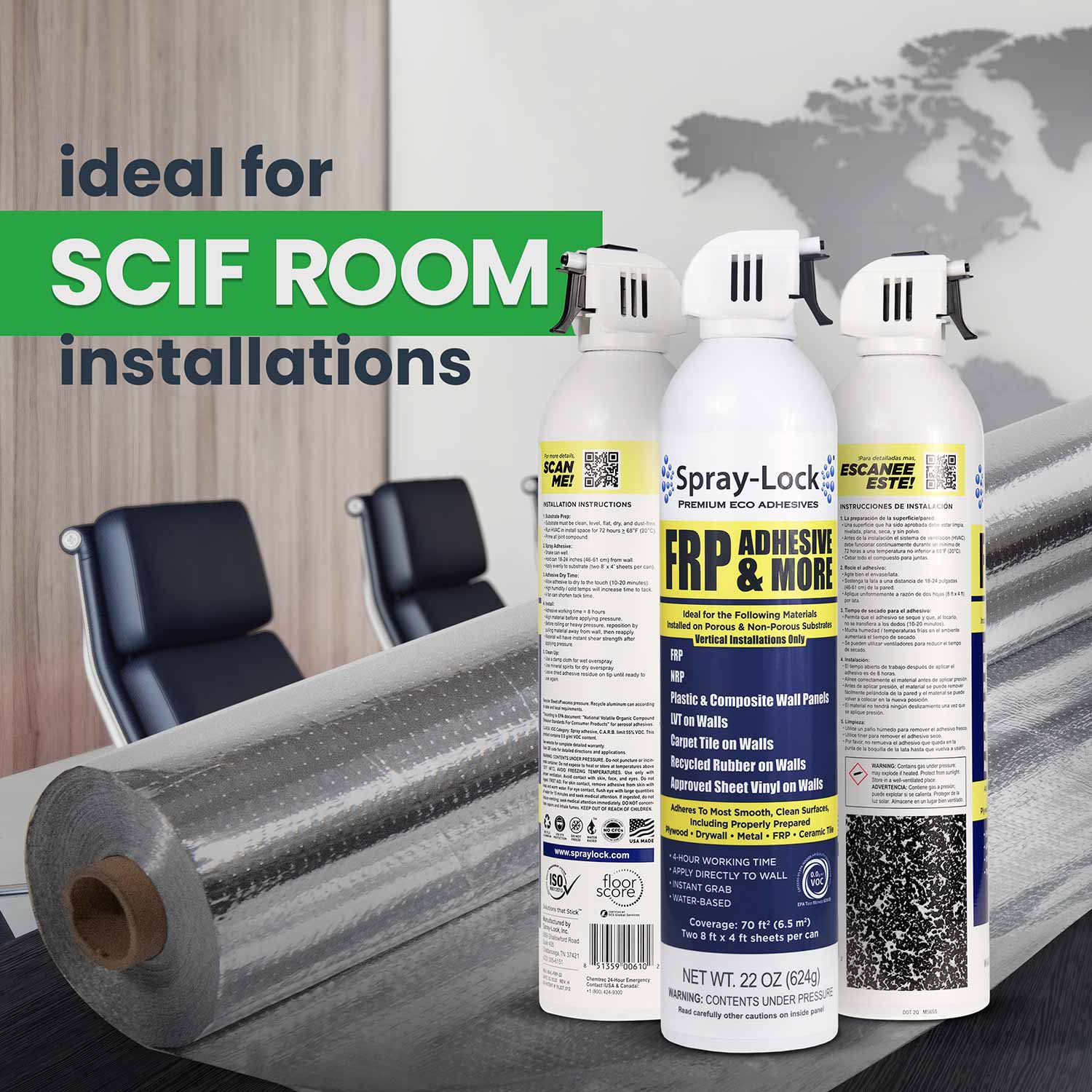 Spray adhesive that is ideal for SCIF room installations