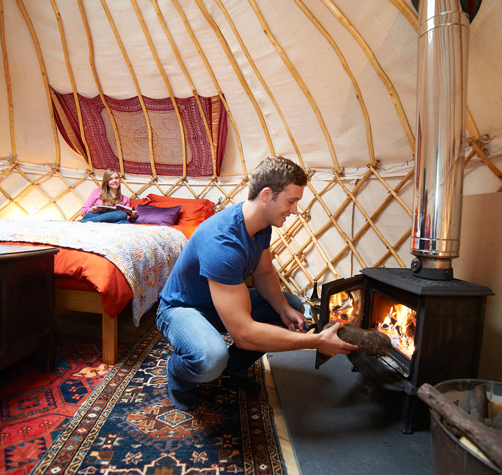 Keeping a yurt warm inside