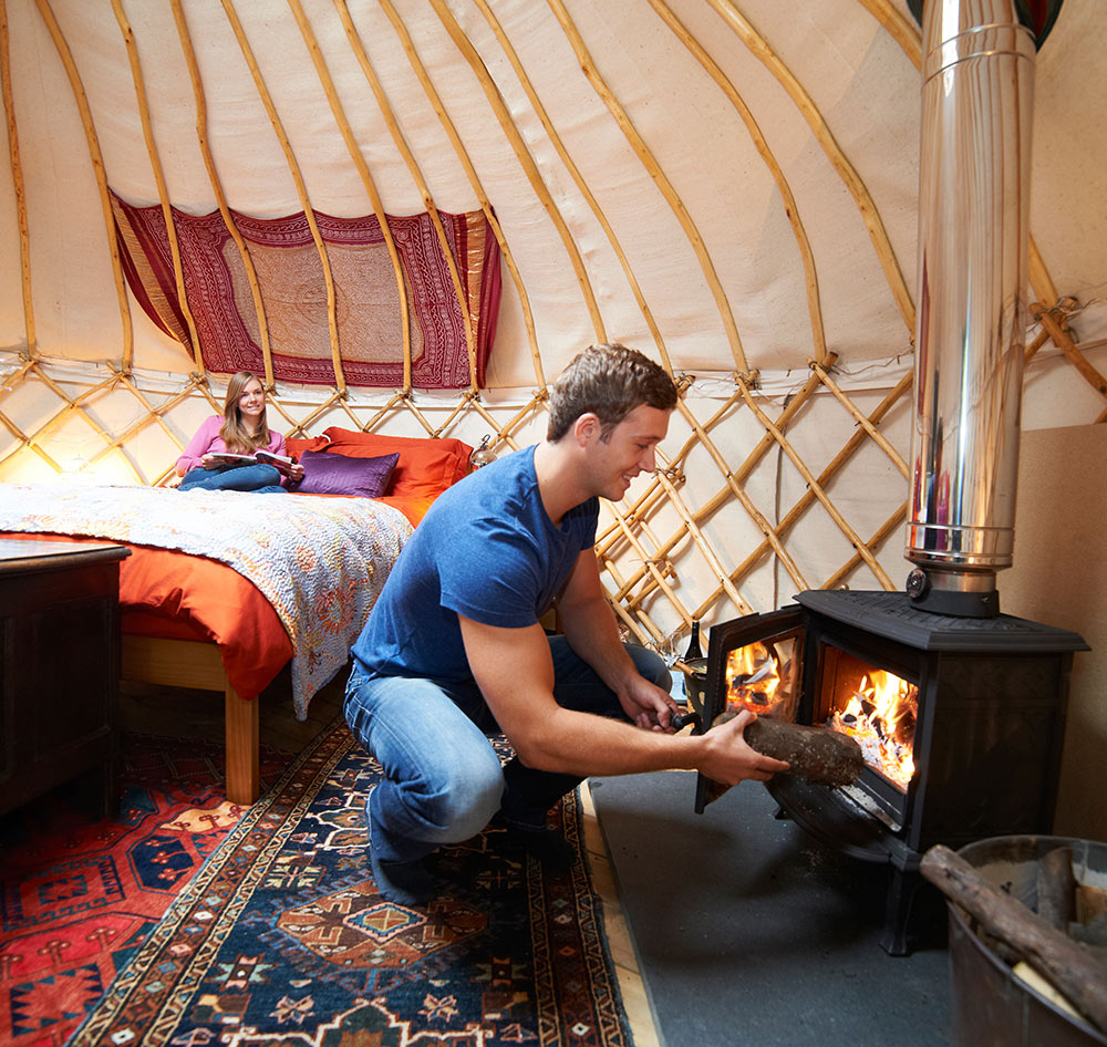 Keeping a yurt warm inside