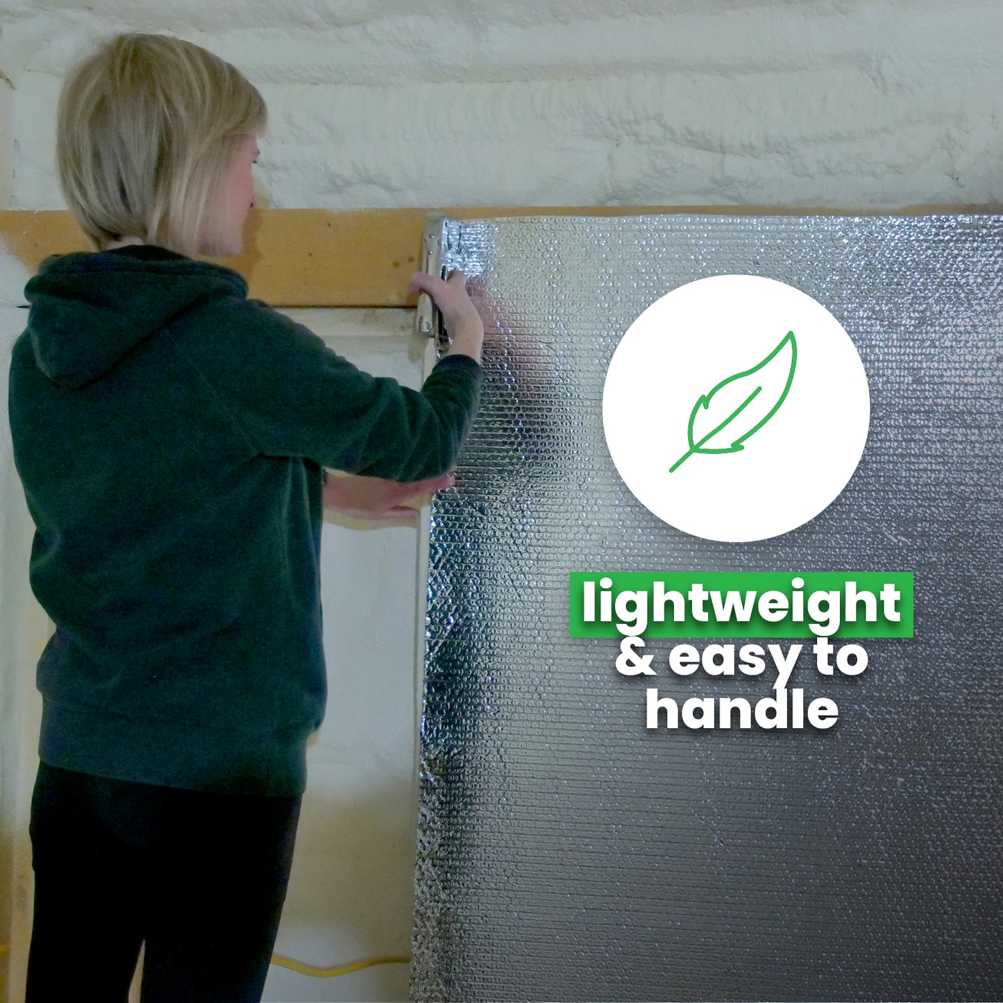 double bubble insulation is lightweight and easy to handle