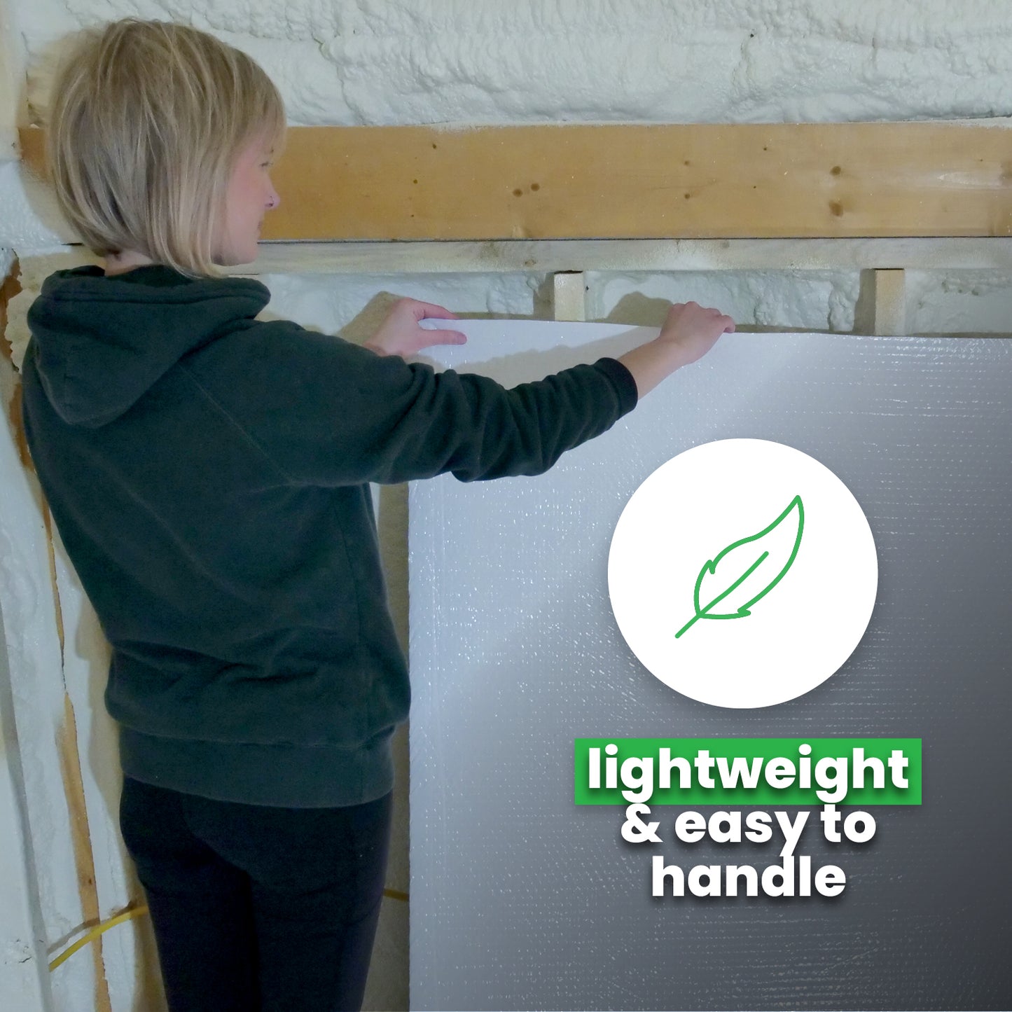 double bubble insulation is lightweight and easy to install