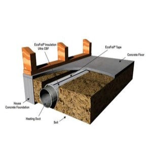 Insulating ducts under concrete