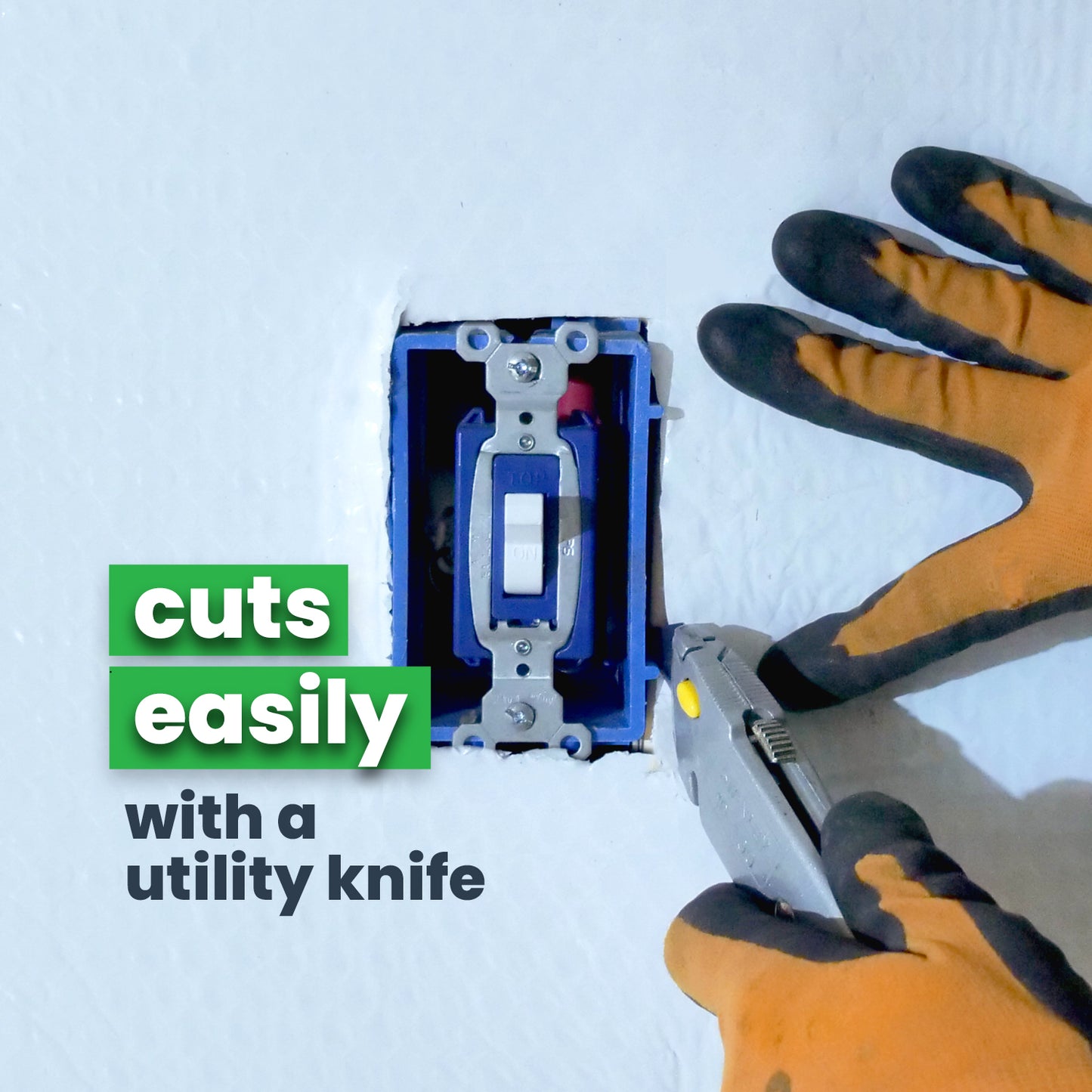 single bubble cuts easily with a utility knife