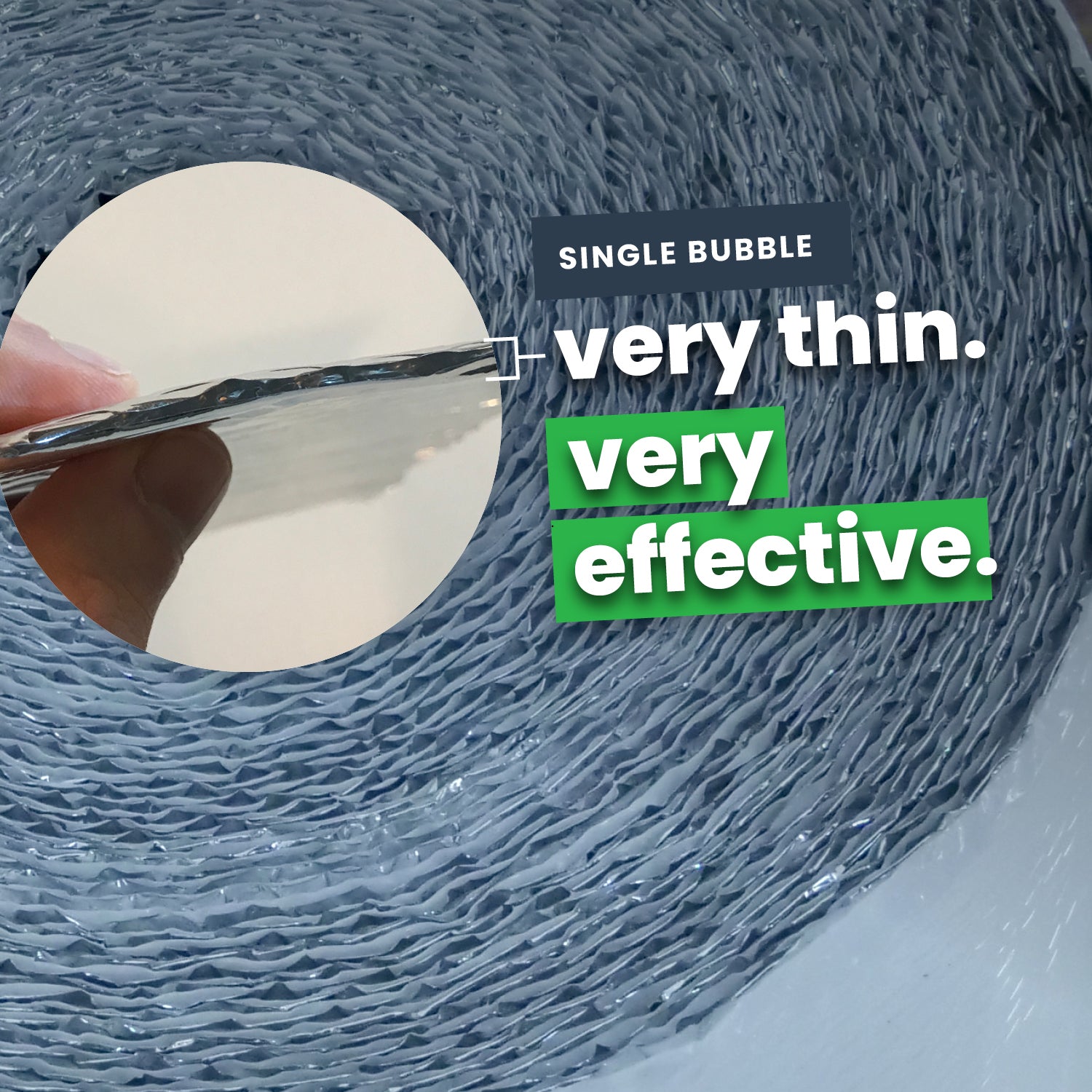 Single Bubble Reflective Insulation (White/Foil) 6'x125' - 750 sq ft