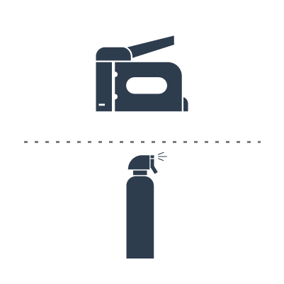Staple gun or spray adhesive for SCIF installation