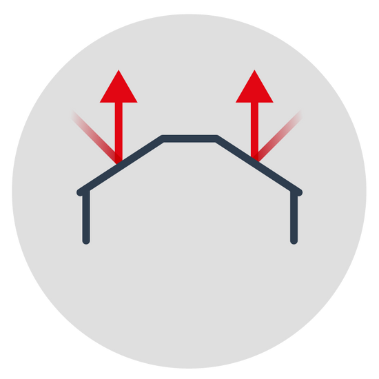 Reflect radiant heat away from building